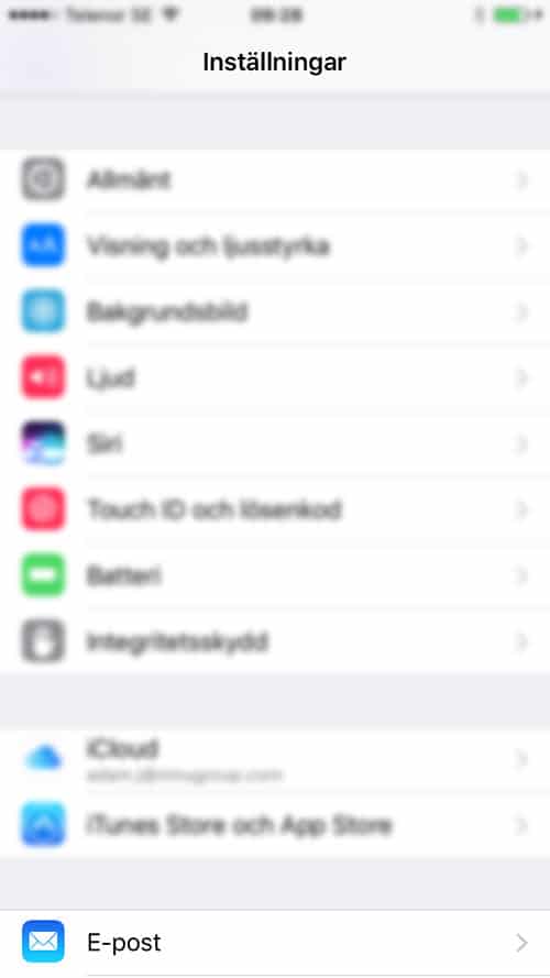 e-post för iPhone och iPad