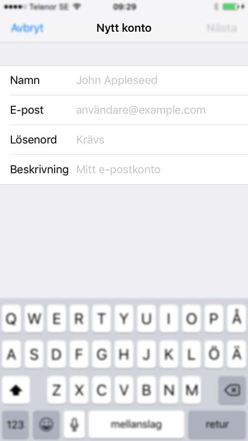 e-post för iPhone och iPad