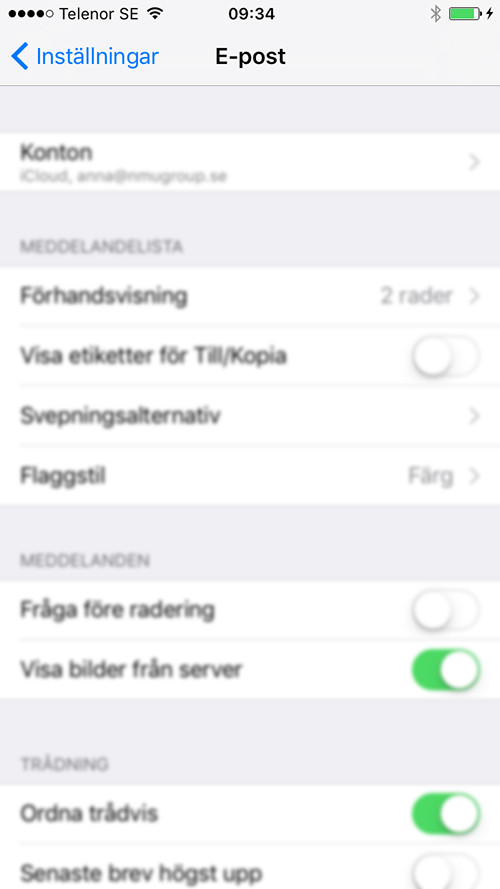 e-post för iPhone och iPad