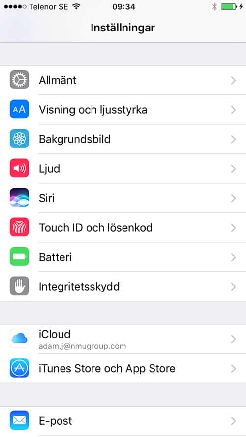 e-post för iPhone och iPad