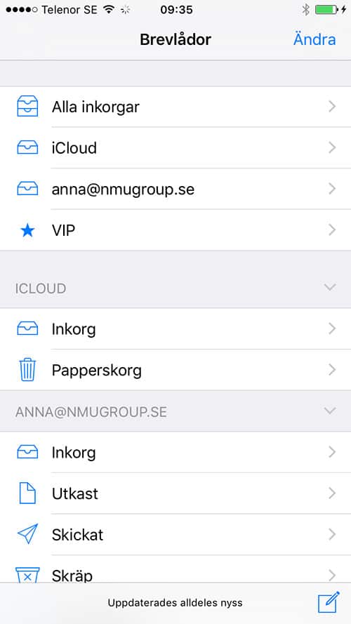 e-post för iPhone och iPad