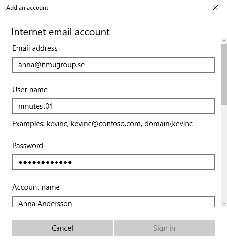 Windows 10 mail