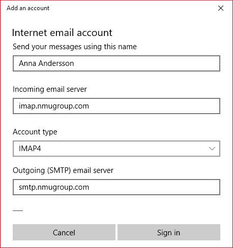 Windows 10 mail